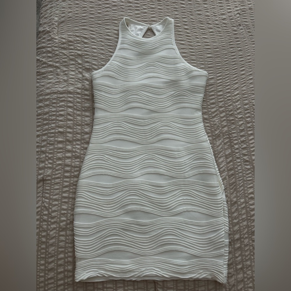White Ruffled Body-Con Dress